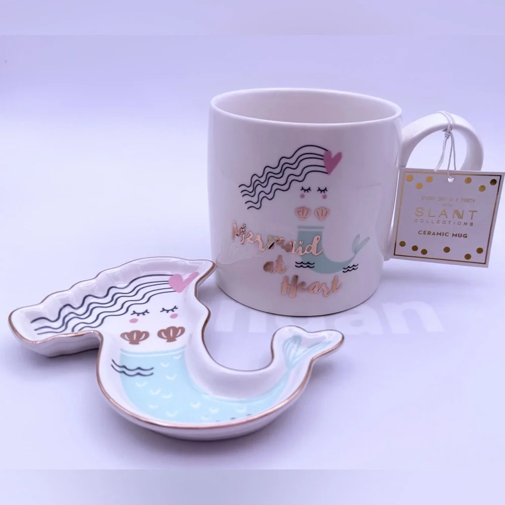 SLANT “Mermaid at Heart” NEW Coffee Mug & Trinket Jewelry Dish, 20oz